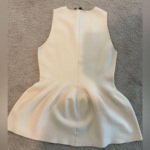 Theory Cream Peplum Sleeveless Top